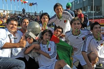 The winning team from Afghanistan