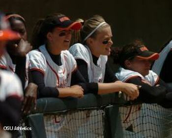 OSU women during softball tournament