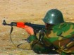 Afghan National Army soldier with his AK-47