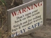 Beach safety warning sign