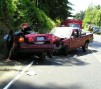 Crash scene Saturday on Highway 34 near the Oregon coast. 6 30 07
