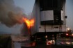 Burning semi on I-5 in Oregon 8-14-7 by Dennis Weis