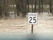 Salem, Oregon submerged 25 mph sign