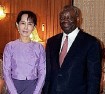 UN mediator Ibrahim Gambari and Aung San Suu Kyi who many consider to be the political and spiritual leader of Myanmar.