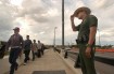 Immigrants being marched at the U.S. border