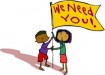 kids holding flag