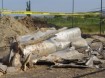 Missile wreckage in Georgia photographed Monday