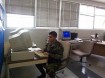 Soldier at a base computer