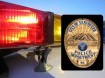 Vancouver, Washington police badge inset with a police light
