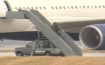 Frame from a CNN video of the plane after landing