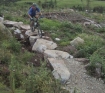 bicyclist on boulder trail