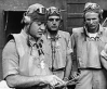 Major Greg 'Pappy' Boyington and members of the U.S. Marine Corps' VMF-214 Black Sheep Squadron.