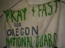 Vigil and fast on Oregon capitol steps protesting next year's deployment of Oregon Guard soldiers to Iraq.