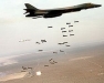 B1-B Lancer dropping cluster bombs on SE Asia