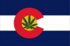 Colorado flag with marijuana