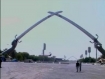 Baghdad parade ground with Saddam Hussein`s crossed swords.