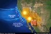 Accuweather.com weather map for California fires, 6-22-08