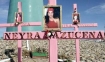 Crosses like this represent the vast number of women who have died at the hands of abusers in Juarez, Mexico.