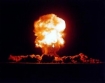 Nuclear weapon test in the desert.