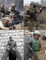U.S. Marine, British Royal Marine, and a pair of Israeli Defense Force soldiers.