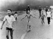 Clearly the most famous photo taken during the Vietnam War, shows one child whose clothing has been burned from her body. The terror in their faces is the picture worth a thousand words... maybe a million words. The video clip is from the same event.
