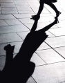 women walking shadow
