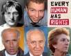 John Lennon, Bradley Manning, Mordechai Vanunu, Sonia and Shimon Peres 