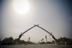 Crossed swords of Saddam Hussein's parade field in Baghdad, Iraq