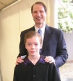 Ron Wyden with Salem-News.com writer Sean King; Sean's generation may ultimately owe a debt to Wyden for his efforts to preserve online access via the Internet.