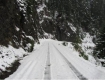 Snowy mountain road