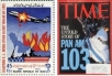 Stamp commemorating Iran Air Flight 655 and Time Mag coverage of PanAm 103