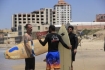 Ken O'Keefe and friends on the beach in Gaza