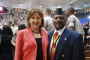 Kay Hagan with a Montford Point Marine from WWII. 