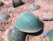 Helmets from Iranian soldiers slaughtered during the U.S. sponsored Iraq war on Iran