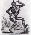 Symbol of Jim Crow, the cork-faced minstrel.