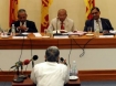 Former Sri Lankan diplomat Bernard Gunathilaka (back to camera) gives testimony to LLRC