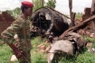 The wreckage of President Juvenal Habyarimana's plane