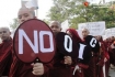 Buddhist monks protest OIC in Mandalay on Monday. (PHOTO: Man Thar Lay / Irrawaddy)