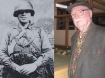 Doc Leveque during WWII in his 'battle rattle' and today.