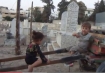 Gaza cemetery where people are living