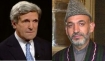 John Kerry and Hamid Karzai