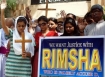 Pakistani Christians carry crosses during a protest against the imprisonment of Rimsha Masih