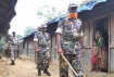 Border guards in Rohingya village in Burma