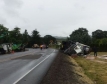 Semi Loaded With Syrup Overturns