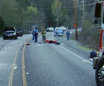 Fatal motorcycle crash near Rogue River, Oregon 4-4-09