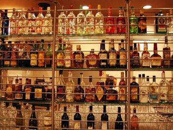 liquor store shelves