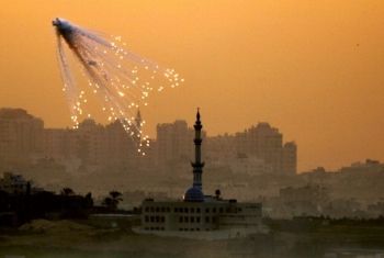 White Phosphorus exploding over Gaza