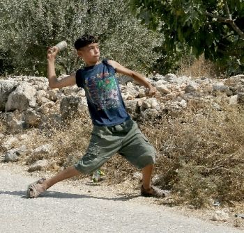 Stone thrower in West Bank