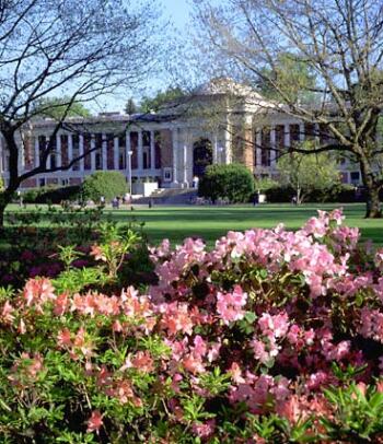 Photo of Oregon State campus with flowers