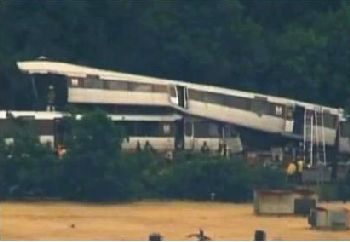 Crashed trains in Washington D.C.